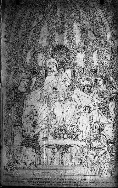 Mantegna - Disegno per la "Madonna della Vittoria". Incisione di Francesco Novelli