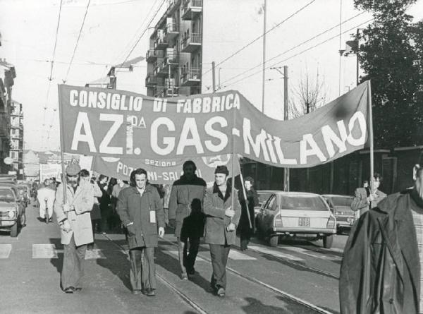 Milano - Quartiere Bovisa - Via Imbriani - Manifestazione - Lavoratori - Azienda Gas Milano