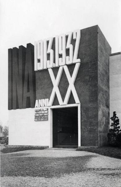 Fiera di Milano - Campionaria 1933 - Padiglione dell'INA (Istituto nazionale assicurazioni) - Esterno