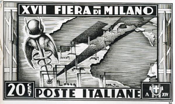 Fiera di Milano - Campionaria 1936 - Francobollo postale