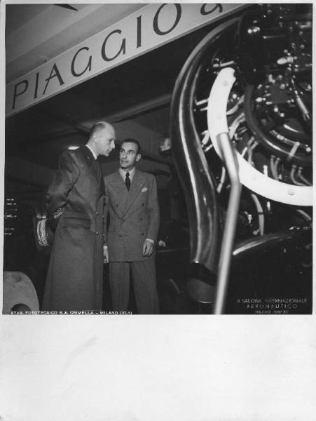 Fiera di Milano - Salone internazionale aeronautico 1937 - Visita del duca di Bergamo Adalberto di Savoia