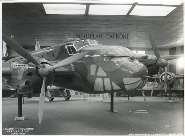 Fiera di Milano - Salone internazionale aeronautico 1937 - Settore italiano - Stand Aeroplani Caproni S.A