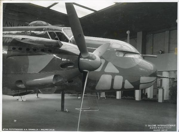 Fiera di Milano - Salone internazionale aeronautico 1937 - Settore italiano - Stand Aeroplani Caproni S.A.