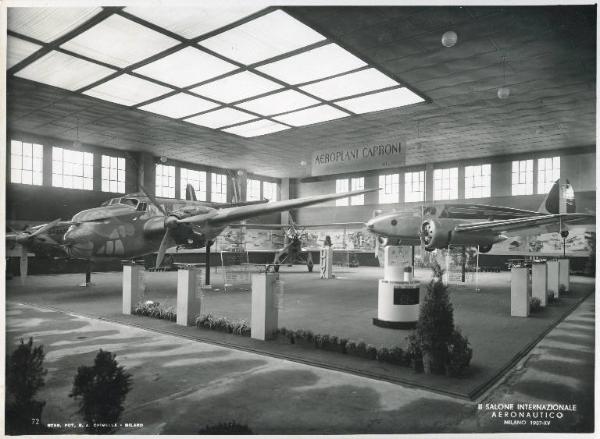 Fiera di Milano - Salone internazionale aeronautico 1937 - Settore italiano - Stand Aeroplani Caproni S.A.