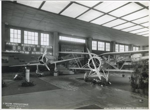 Fiera di Milano - Salone internazionale aeronautico 1937 - Settore italiano - Stand della IMAM - Industrie meccaniche e aeronautiche meridionali (gruppo Breda)