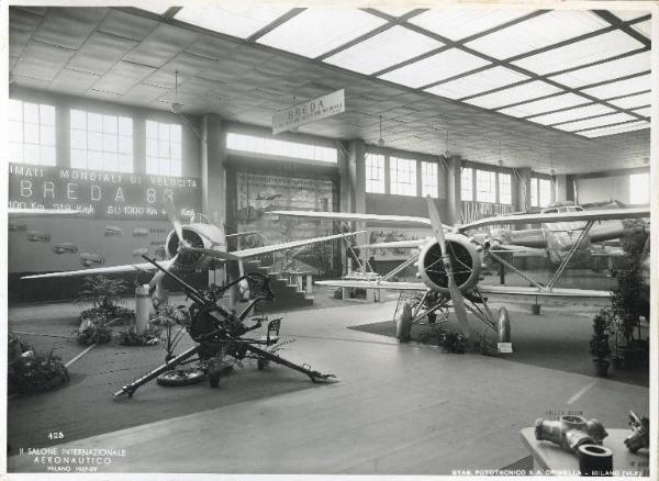 Fiera di Milano - Salone internazionale aeronautico 1937 - Settore italiano - Stand della IMAM - Industrie meccaniche e aeronautiche meridionali (gruppo Breda)