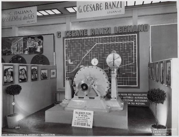 Fiera di Milano - Salone internazionale aeronautico 1937 - Settore accessori, strumenti e materie prime lavorate e semilavorate - Stand della ditta G. Cesare Ranzi