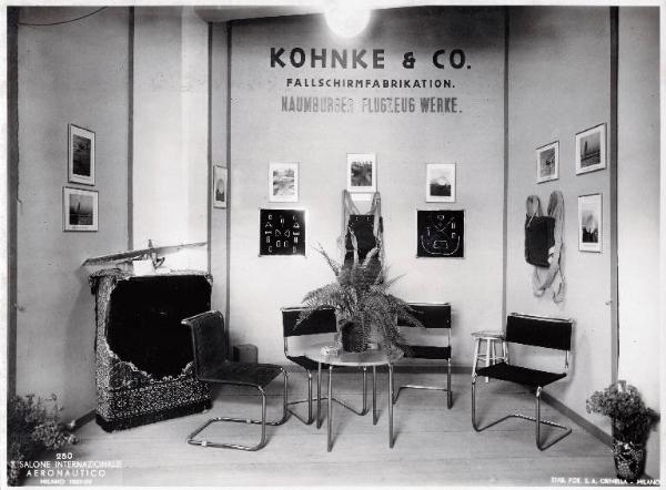 Fiera di Milano - Salone internazionale aeronautico 1937 - Settore accessori, strumenti e materie prime lavorate e semilavorate - Stand della Kohnke & Co.