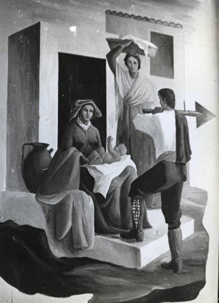 Fiera di Milano - Campionaria 1940 - Padiglione della Spagna - Affresco pittorico delle facciata