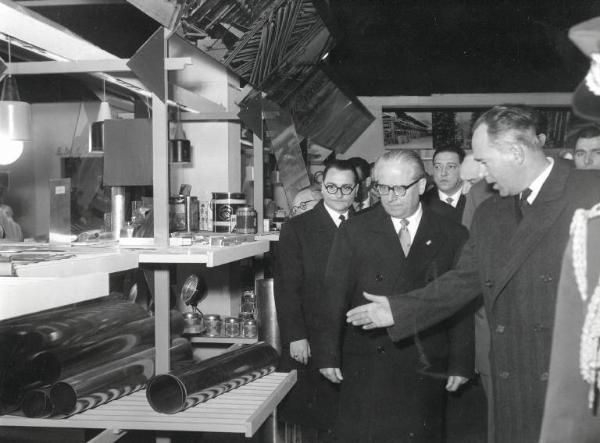 Fiera di Milano - Campionaria 1956 - Visita del presidente della Repubblica Giovanni Gronchi in occasione della inaugurazione