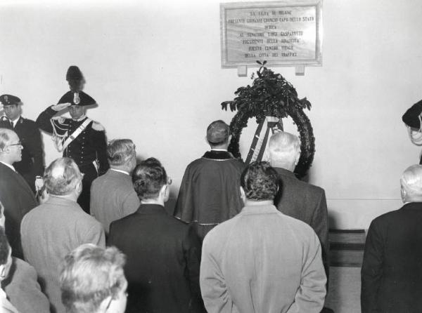 Fiera di Milano - Campionaria 1956 - Visita dell'arcivescovo di Milano Giovanni Battista Montini (poi, Papa Paolo VI)