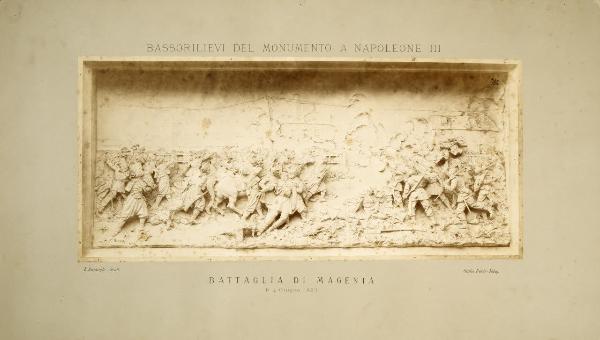 Riproduzione di bassorilievo - Monumento a Napoleone III di Francesco Barzaghi - Morte del generale Charles Marie Espinasse a Magenta