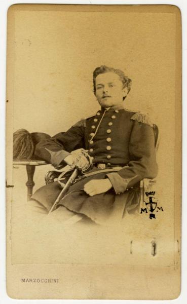 Carte de visite - Ritratto - Luigi Casalegno sottotenente Quinto Battaglione Bersaglieri