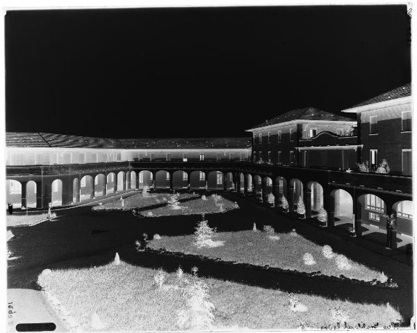 Milano - casa di ricovero inabili al lavoro - cortile - veduta dall'alto