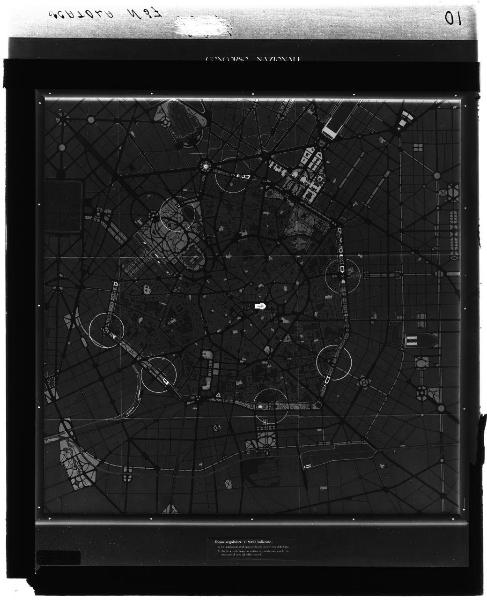 Milano - pianta - piano regolatore - concorso nazionale