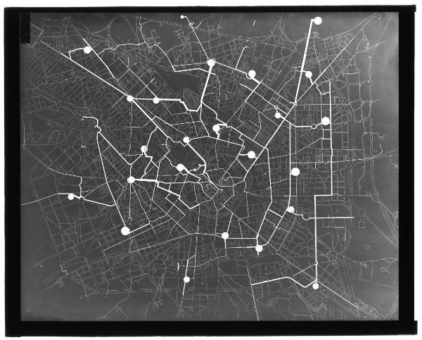 Milano - pianta - distribuzione del servizio di acqua potabile