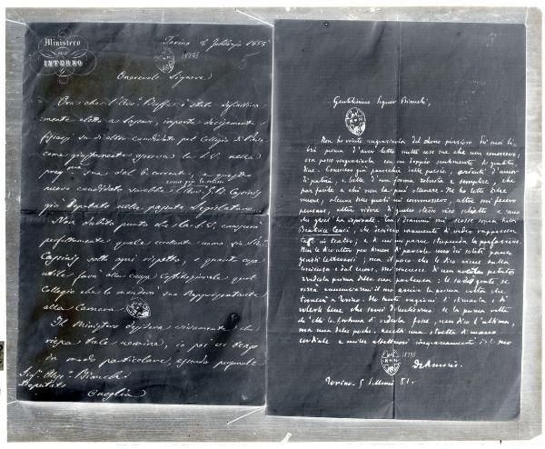 Documento - lettera di E. De Amicis alla signora Bianchi - Milano - Museo del Risorgimento