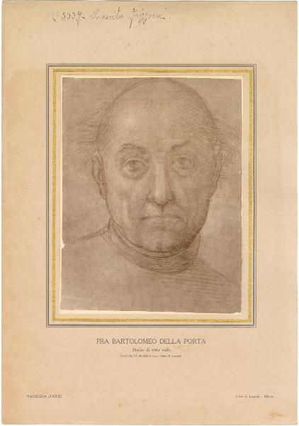 Bartolomeo della Porta detto Fra' Bartolomeo - Studio di testa virile - Disegno - Londra - Collezione Mond