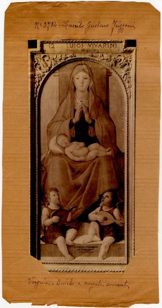 Vivarini, Alvise - Madonna in trono in adorazione del Bambino dormiente e due angeli - Dipinto su tavola - Capodistria - Museo Civico