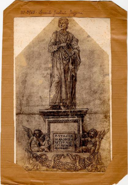 Autore mantegnesco seconda metà sec. XV - Studio per un monumento a Virgilio - Disegno - Parigi - Louvre - Département des Arts graphiques