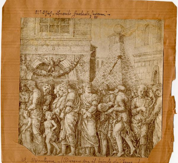 Autore italiano fine sec. XV inizio sec. XVI - Trionfi di Cesare - Disegno - Chantilly - Musée Condé