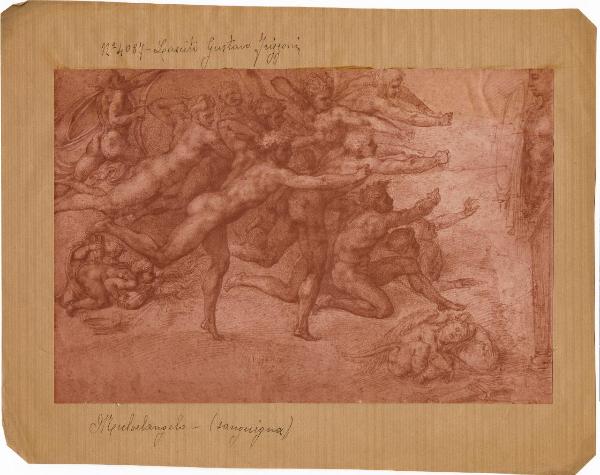 Buonarroti, Michelangelo - Arcieri che scoccano frecce contro un Erma - Disegno - Windsor - Royal Library