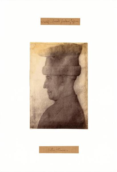 Pisanello - Studio per la medaglia di Nicolò Piccinino - Ritratto maschile di profilo con cappello - Disegno - Parigi - Louvre - Département des Arts graphiques