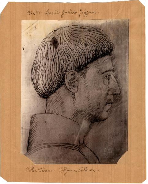 Pisanello - Studio - Ritratto di Alfonso V d'Aragona di profilo - Disegno - Parigi - Louvre - Département des Arts graphiques