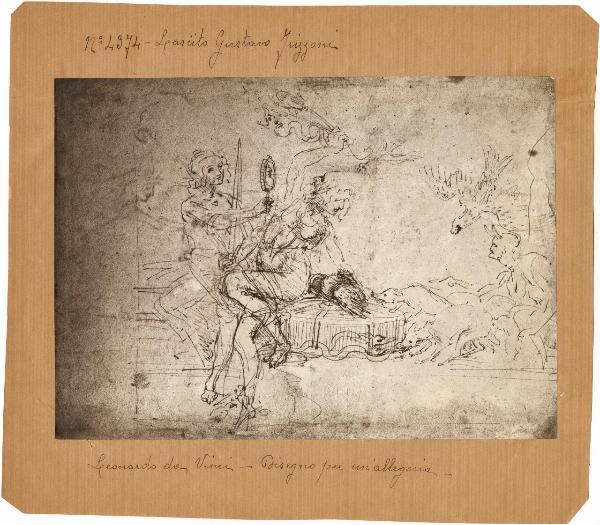 Leonardo da Vinci - Studio per allegoria dello Stato di Milano - Disegno - Oxford - Christ Church Library