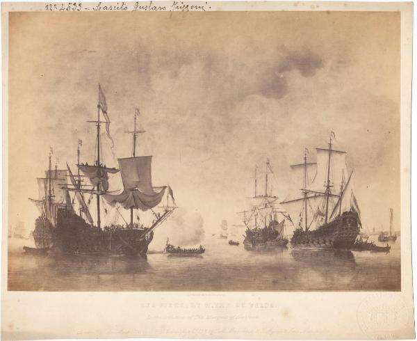 Velde, Willem van de II - Marina con navi Olandesi - Dipinto - Olio su tela - Londra - Collezione Marchese di Hertford