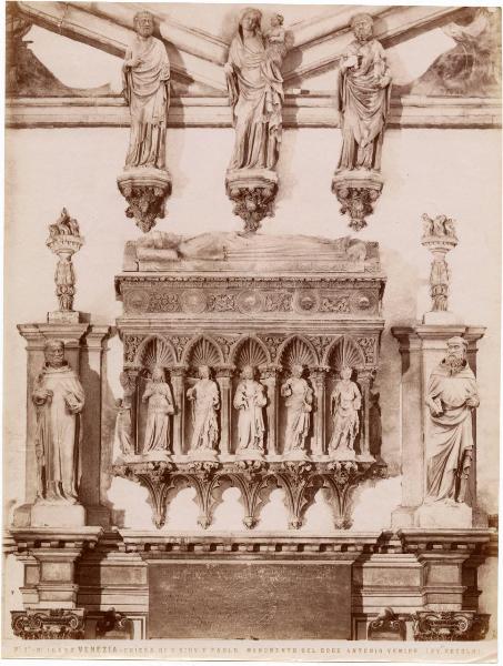 Scultore sec. XV - Monumento funebre del doge Antonio Venier - Scultura in marmo - Venezia - Basilica dei SS. Giovanni e Paolo - Transetto sinistro