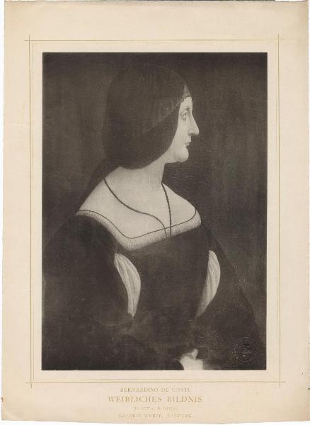 Conti, Bernardino de' - Ritratto femminile di profilo - Dipinto su tavola - Amburgo - Galleria Weber