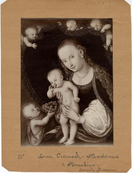 Cranach, Lucas (il vecchio) - Madonna con Bambino e san Giovannino - Dipinto - Olio su tavola - Nivå - Nivaagaards Malerisamlings