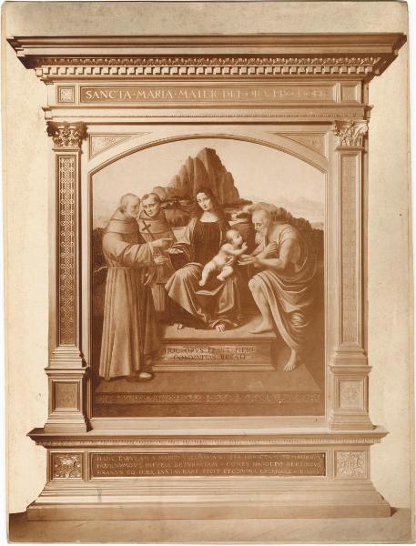 Marco d'Oggiono - Madonna con Bambino in trono e santi - Dipinto