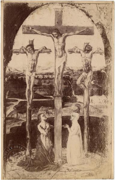 Bellini, Giovanni - Crocifissione di Cristo con santa Maria Maddalena e donatrice - Dipinto su tavola