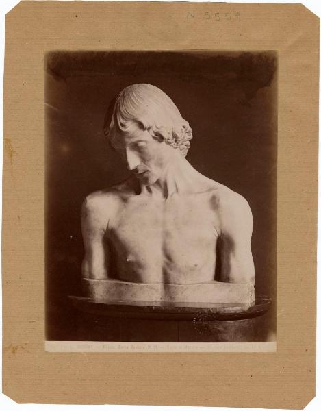Scultore lombardo sec. XV - Busto di figura maschile (martire?) - Scultura