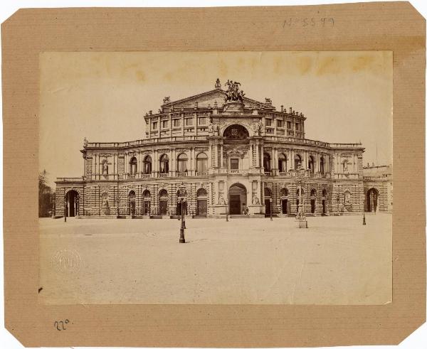 Dresda - Veduta del Teatro dell'Opera (Semperoper) - Esterno - Facciata