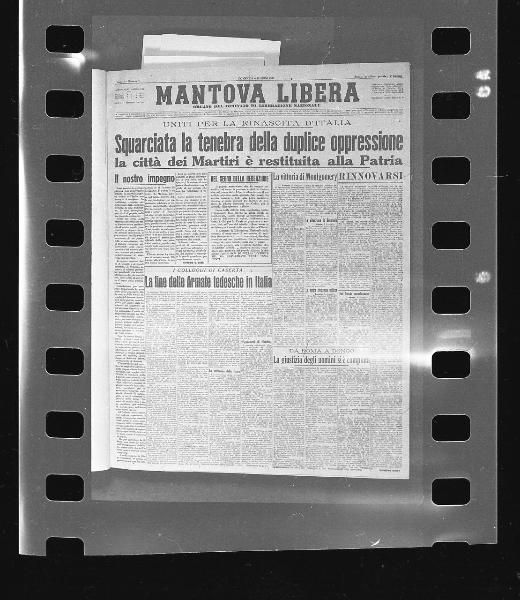 Pagina di periodico - Mantova Libera: organo del Comitato di liberazione nazionale - domenica 6 maggio 1945