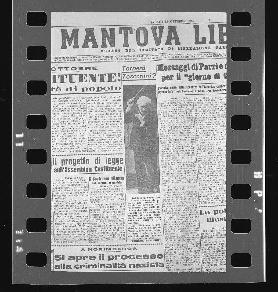 Pagina di periodico - Mantova Libera: organo del Comitato di liberazione nazionale - sabato 13 ottobre 1945