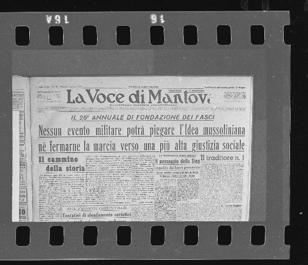 Pagina di periodico - La voce di Mantova: quotidiano fascista repubblicano - venerdì 23 marzo 1945