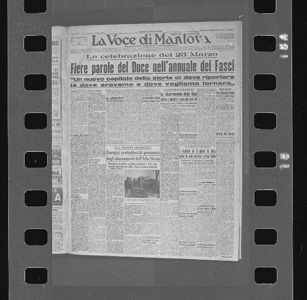 Pagina di periodico - La voce di Mantova: quotidiano fascista repubblicano - venerdì 24 marzo 1945