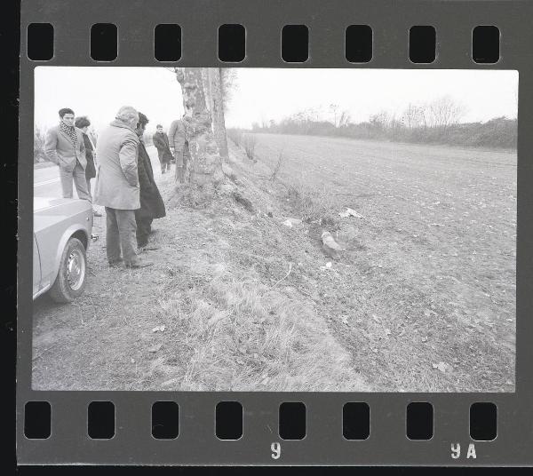 Incidente stradale - Strada provinciale Marcaria - Luogo dell'incidente - Curiosi e inquirenti