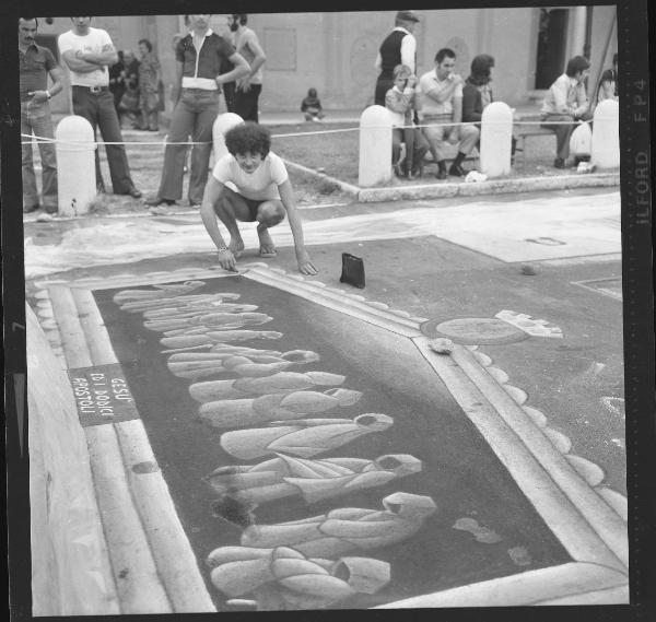 Ritratto maschile - Grazie di Curtatone - Sagrato del" Santuario della Beata Vergine Maria delle Grazie" - Concorso per madonnari - Nedo Consoli