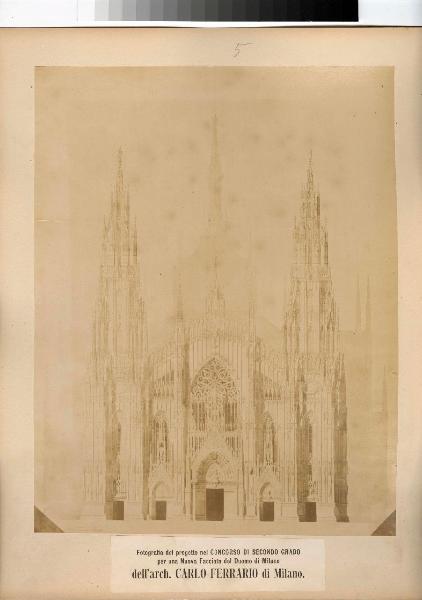 Riproduzione progetto - Decorazione facciata - Milano – Duomo