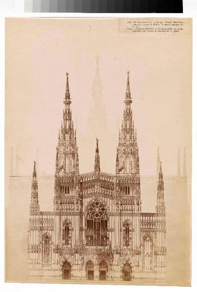 Riproduzione progetto - Decorazione facciata - Milano – Duomo