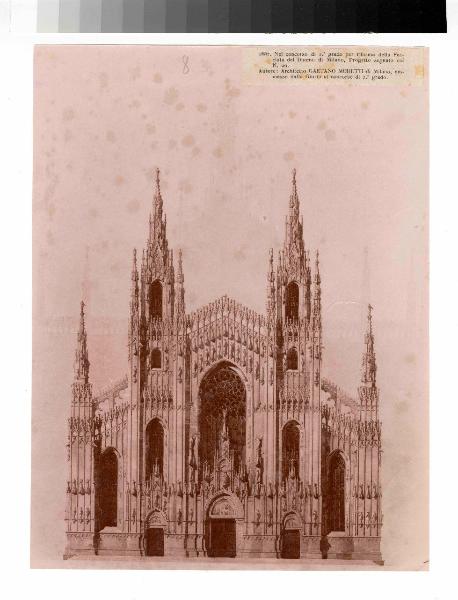 Riproduzione progetto - Decorazione facciata - Milano – Duomo