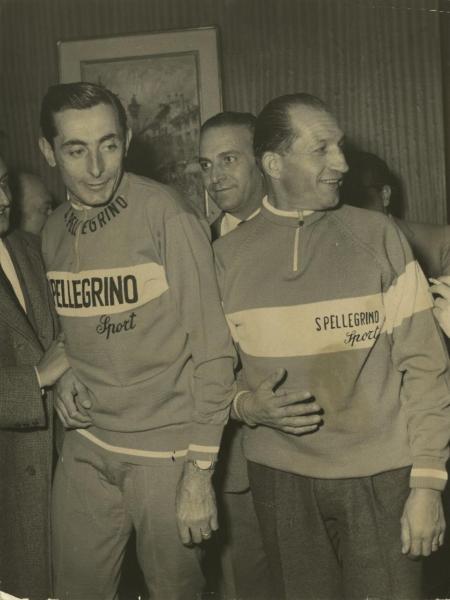 Ciclismo - Fausto Coppi - Gino Bartali - I due campioni con le maglie della San Pellegrino Sport