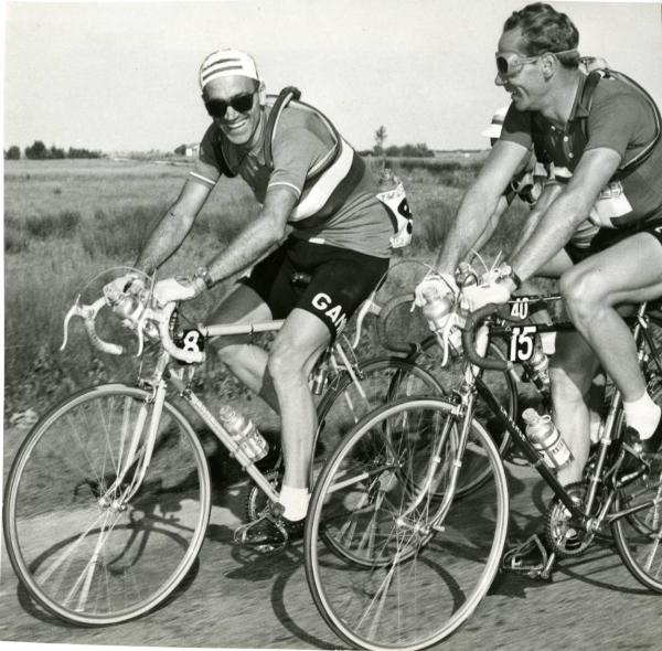 Ciclismo - Fiorenzo Magni - 40° Tour de France - Tappa Nantes-Bordeaux - In azione con Hugo Koblet