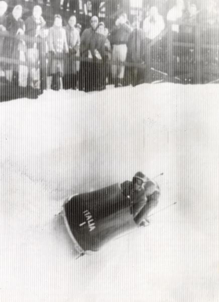 Sport invernali - Bob a due maschile - Lake Placid (Stati Uniti d'America) - Campionati mondiali di bob 1961 - Eugenio Monti e Sergio Siorpaes in azione