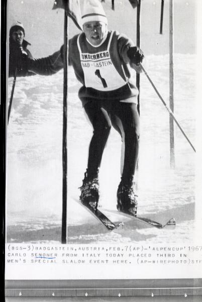 Sport invernali - Sci alpino - Slalom speciale maschile - Bad Gastein (Austria) - Alpencup 1967 - Carlo Senoner in azione